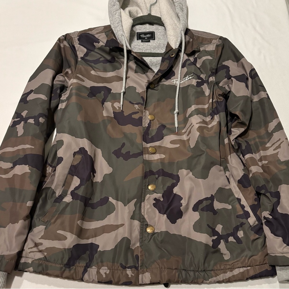 Primitive Jacket Mens Small Camo Windbreaker Hoodie Outdoor Skateboard Military